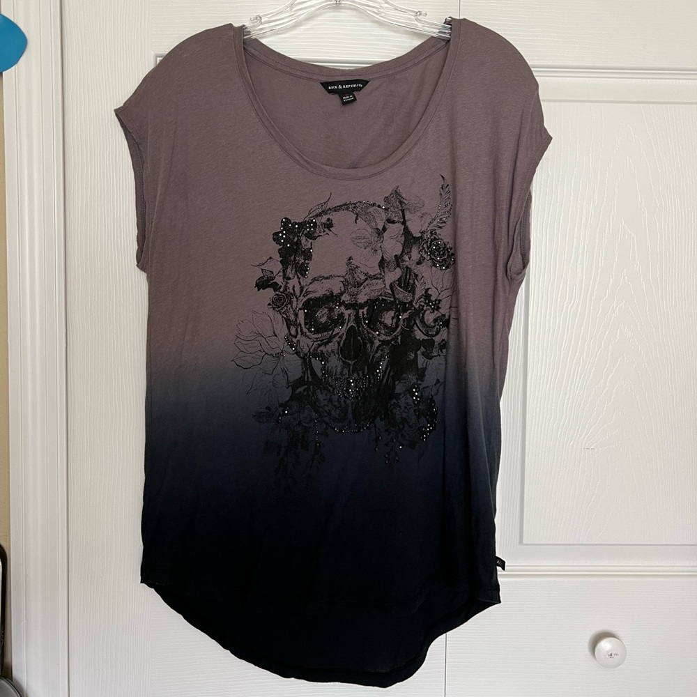 Rock & Republic Skull sleeveless tshirt with rhinestones, never worn